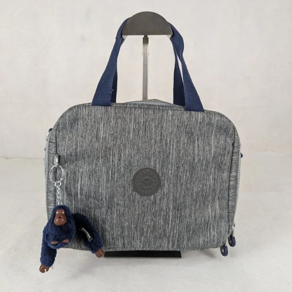 AUTH Kipling Lunch bag Grey - Used - Clean- Good Condition Made in Cambodia - Picture 1 of 15